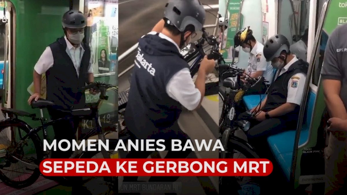 VIDEO: Momen Anies Baswedan Bawa Sepeda Masuk ke Gerbong MRT