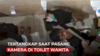 VIDEO: Seorang Pria Tertangkap Basah Saat Pasang Kamera di Toilet Wanita