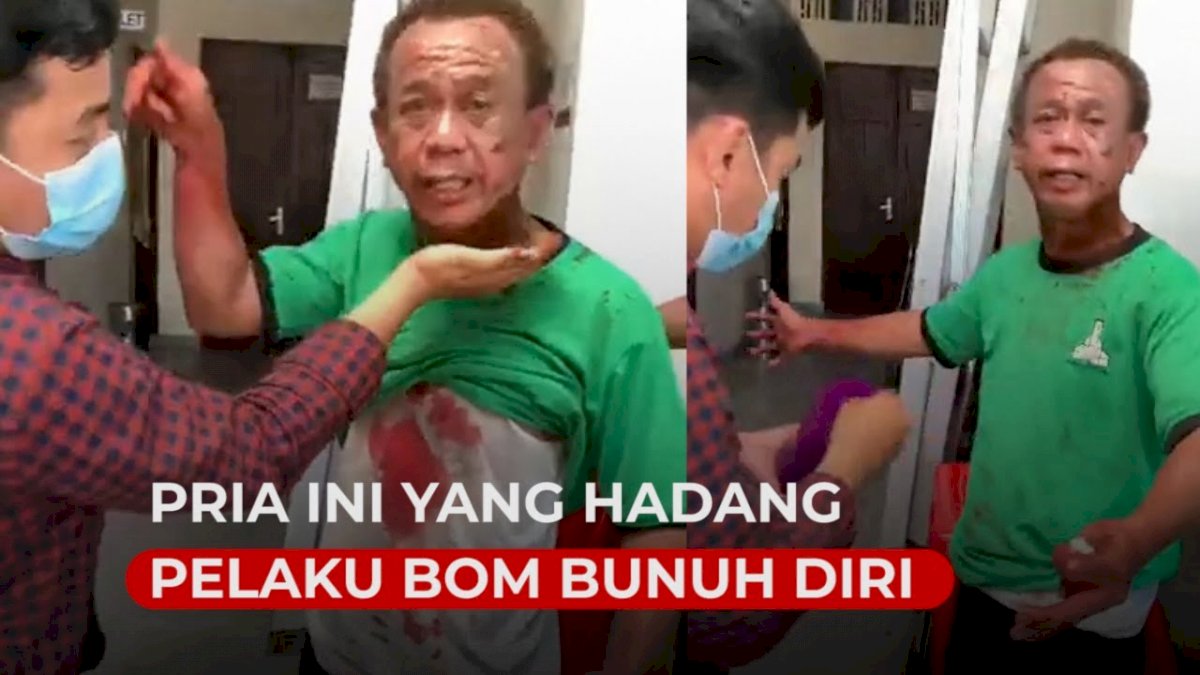 VIDEO:Pria Ini yang Hadang Pelaku Bom Bunuh Diri di Gereja Katedral Makassar