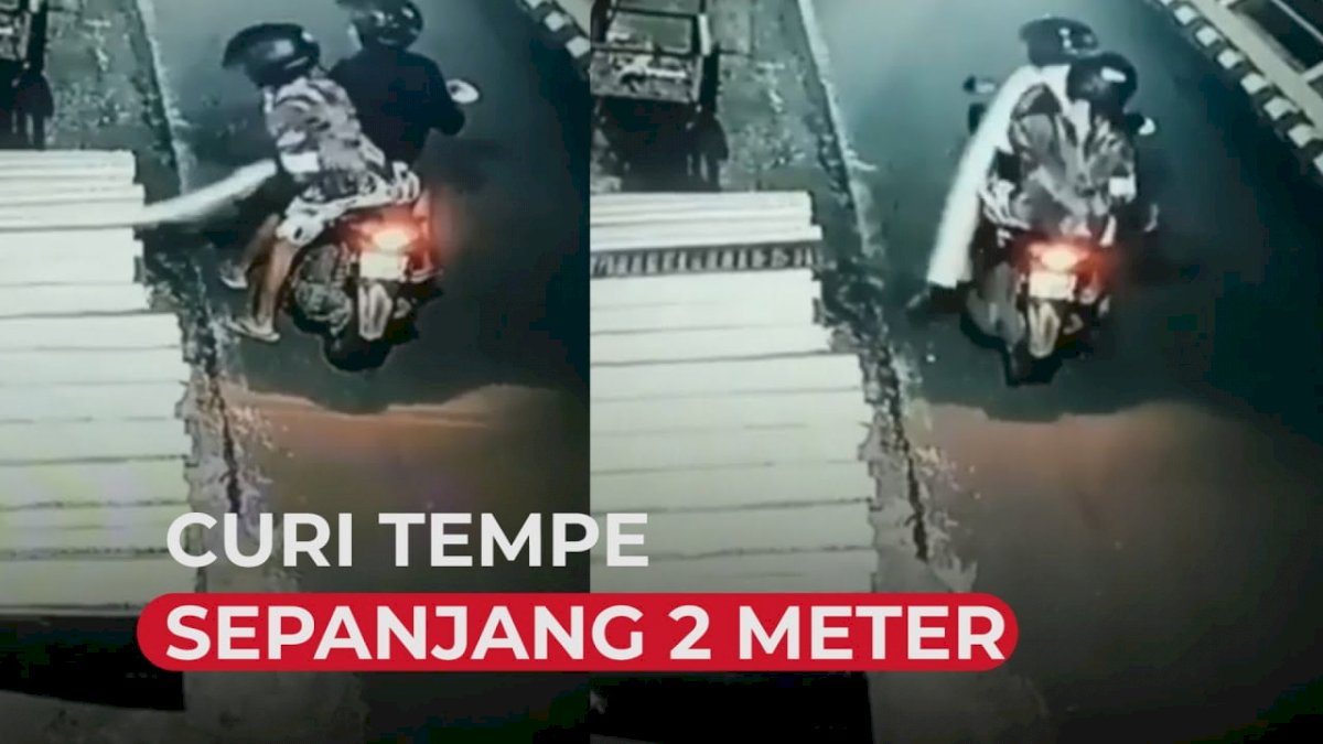 VIDEO: Terekam CCTV, 2 Pria Ini Curi Tempe Sepanjang 2 Meter