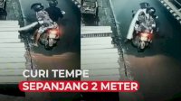 VIDEO: Terekam CCTV, 2 Pria Ini Curi Tempe Sepanjang 2 Meter