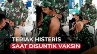 Viral, Tentara Teriak Histeris saat Disuntik Vaksin