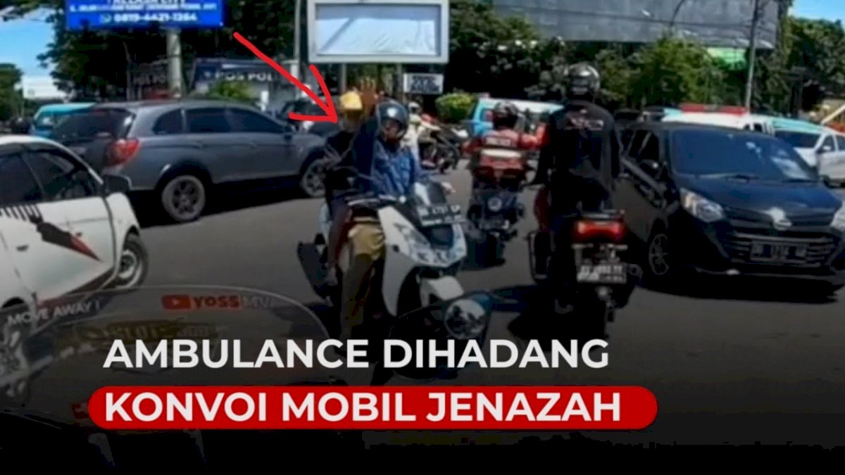 VIDEO: Viral, Mobil Ambulance di Makassar Dihadang Konvoi Mobil Jenazah
