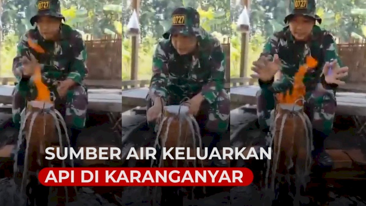 VIDEO: Heboh, Sumber Air di Karanganyar Keluarkan Api
