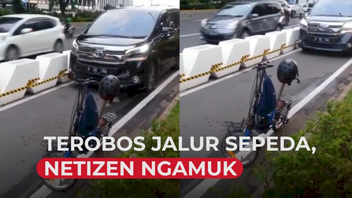 VIDEO: Mobil Mewah Terobos Jalur Sepeda, Aksinya Tuai Kritikan Netizen