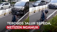 VIDEO: Mobil Mewah Terobos Jalur Sepeda, Aksinya Tuai Kritikan Netizen
