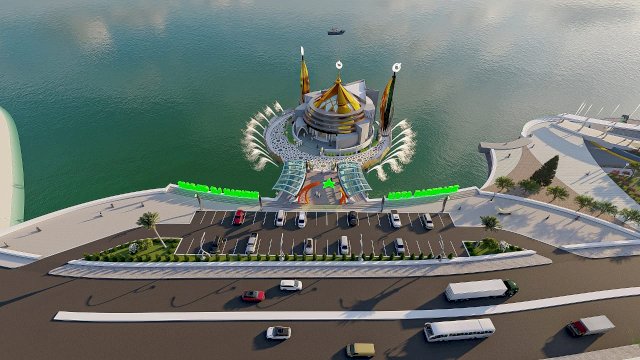 Maket Masjid Terapung Kota Parepare.