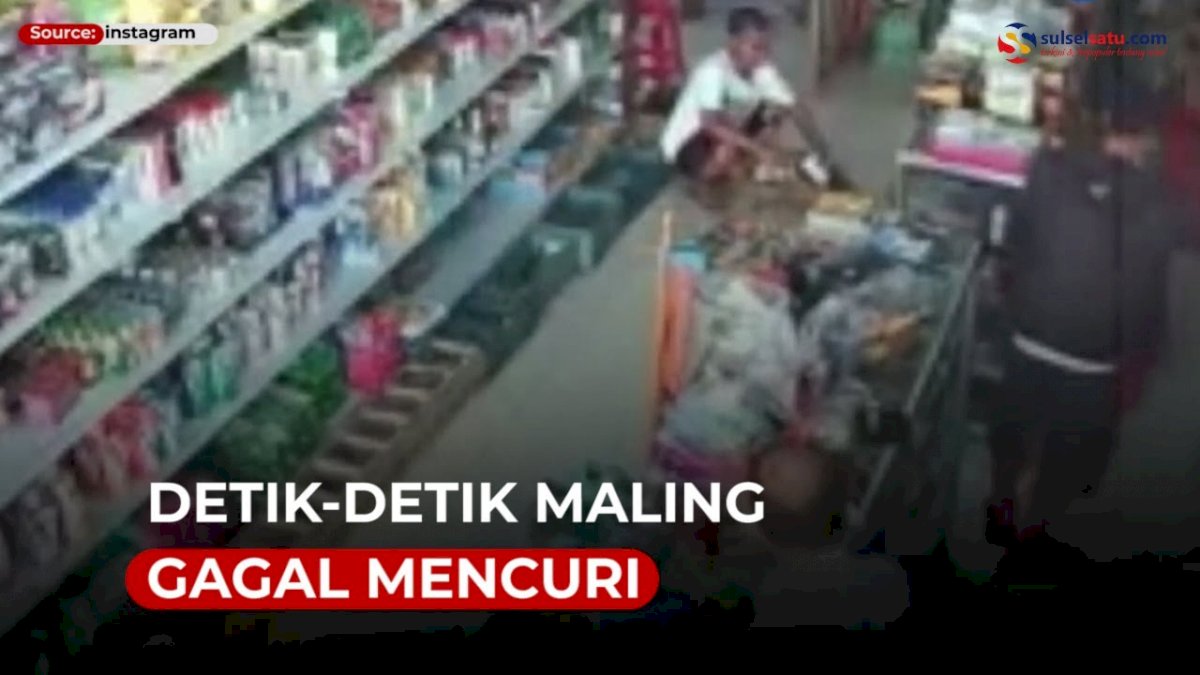 VIDEO: Terekam CCTV, Detik-detik Maling Gagal Mencuri