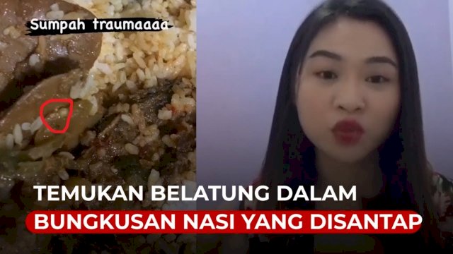 VIDEO: Viral, Wanita Ini Temukan Banyak Belatung dalam Bungkusan Nasi yang Disantap