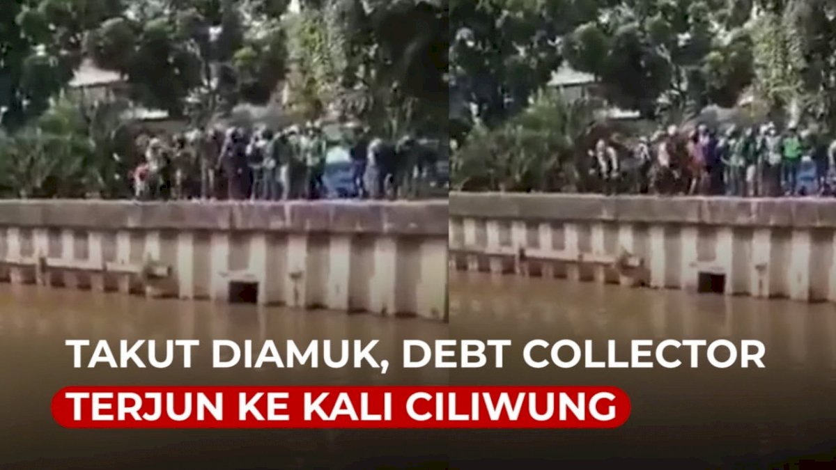 VIDEO: Takut Diamuk Massa, Debt Collector Terjun ke Kali Ciliwung