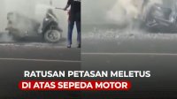 VIDEO: Viral, Ratusan Petasan Meletus di Atas Sepeda Motor