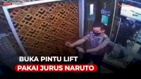 VIDEO: Aksi Kocak Satpam Buka Pintu Lift Pakai Jurus Naruto