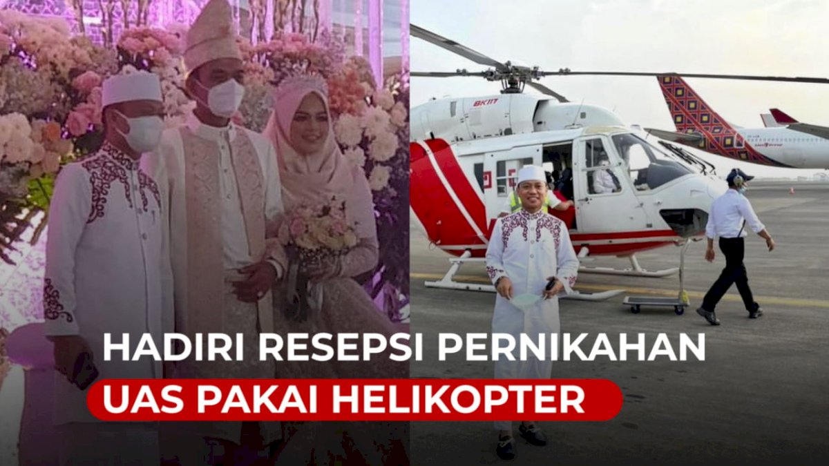 VIDEO: Ustaz Das’ad Latif Hadiri Resepsi Pernikahan UAS Pakai Helikopter
