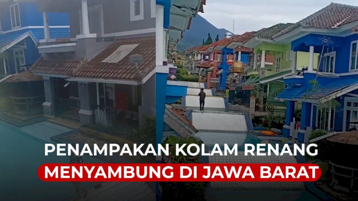 VIDEO: Viral, Begini Penampakan Kolam Renang Menyambung di Jawa Barat
