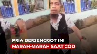 VIDEO: Viral, Pria Berjenggot Ini Marah marah dan Ancam Kurir saat COD