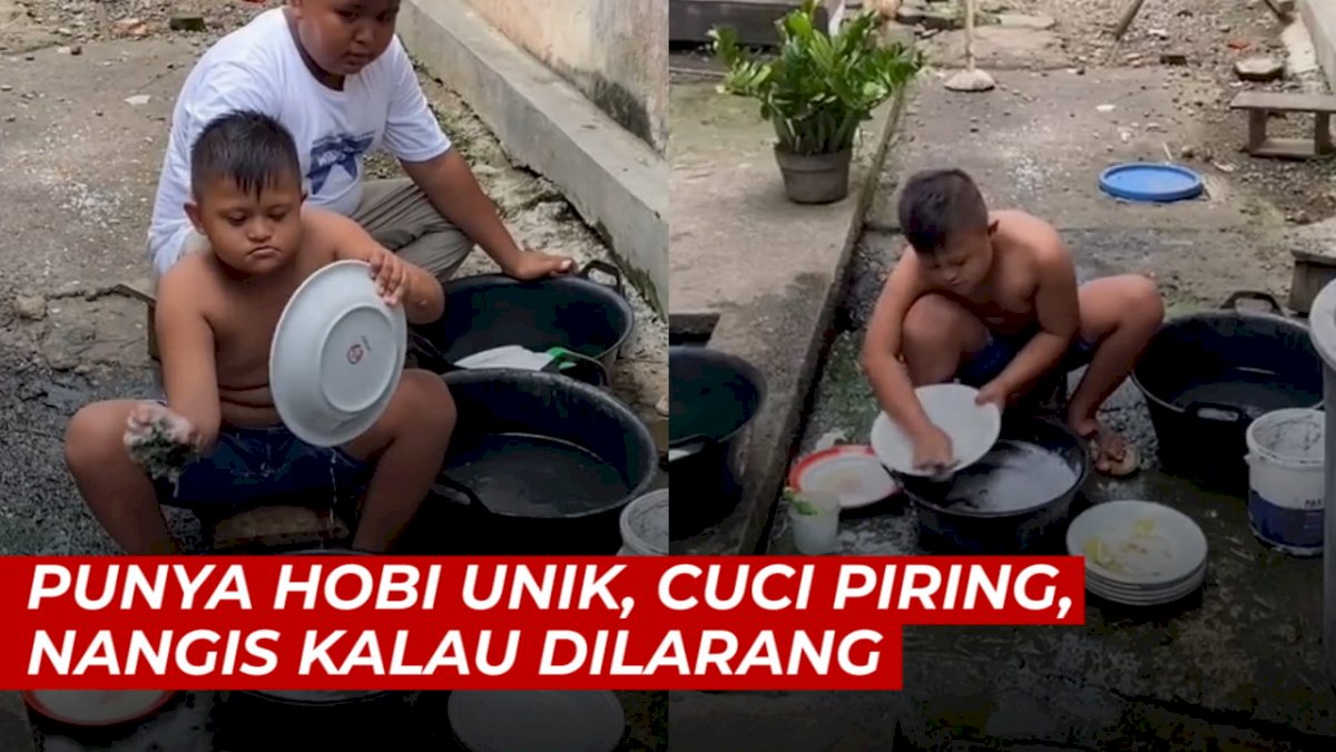 VIDEO: Bocah Ini Punya Hobi Unik, Cuci Piring dan Cuci Baju