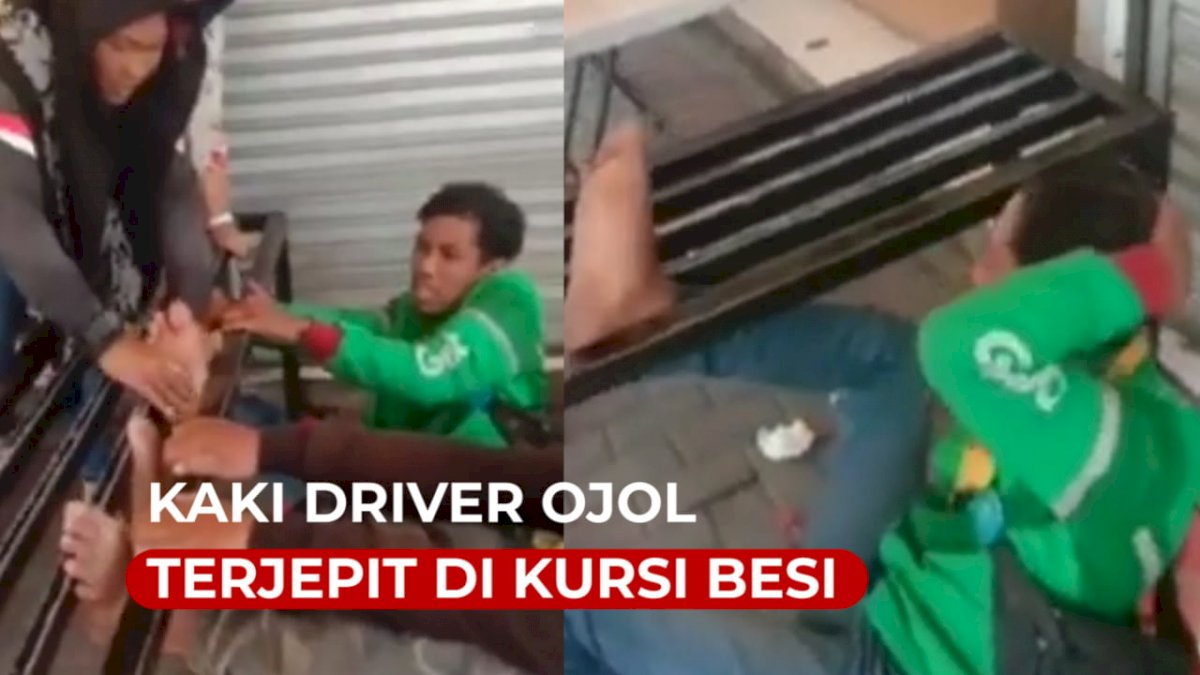 VIDEO: Viral, Kaki Driver Ojol Terjepit di Kursi Besi, Netizen: Banyak Tingkah Sih