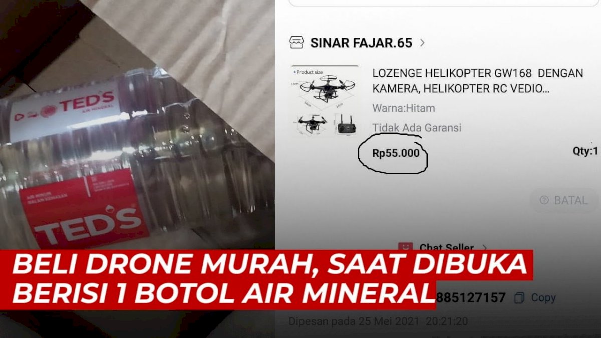 VIDEO: Beli Drone Murah di Toko Online, Saat Dibuka Berisi 1 Botol Air Mineral