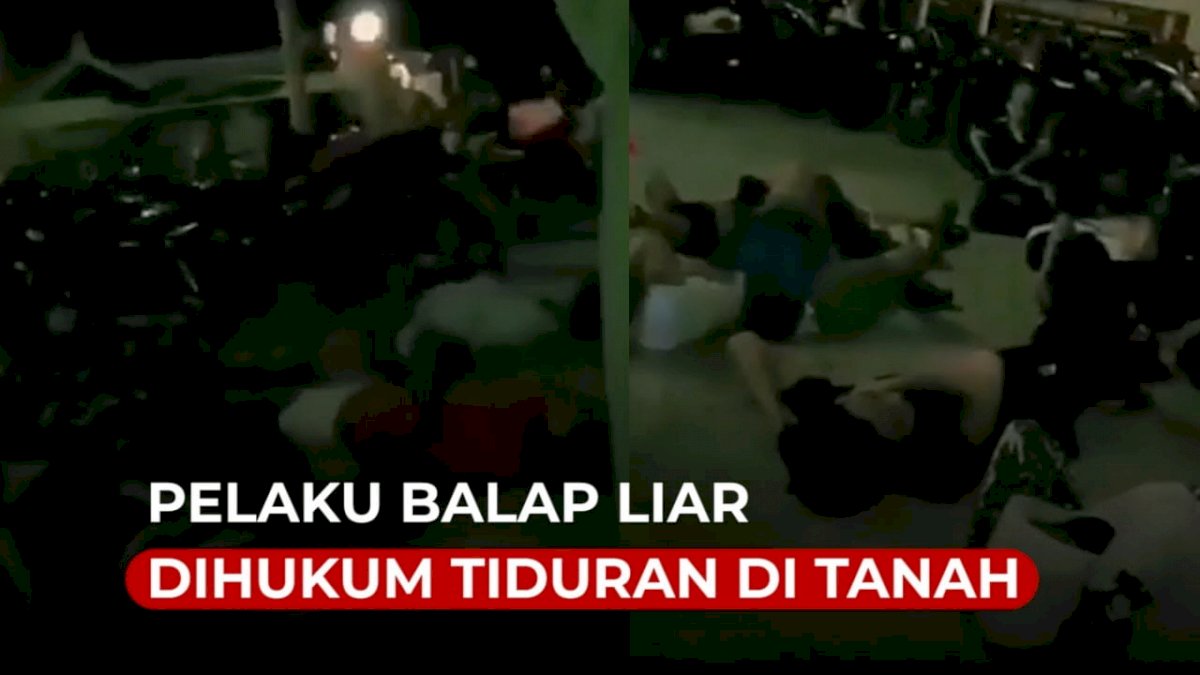 VIDEO: Pelaku Balap Liar Dihukum Tidur di Tanah dan Tirukan Suara Knalpot Bising