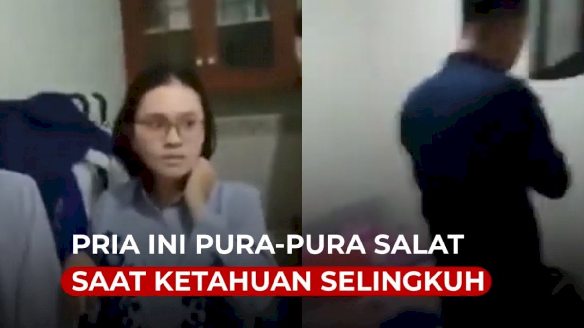 VIDEO: Pria Ini Pura-pura Salat saat Ketahuan Selingkuh dengan Pelakor