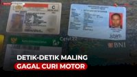 VIDEO:Detik-detik Maling Gagal Curi Motor, Dompet Berisi Identitas Malah Ketinggalan
