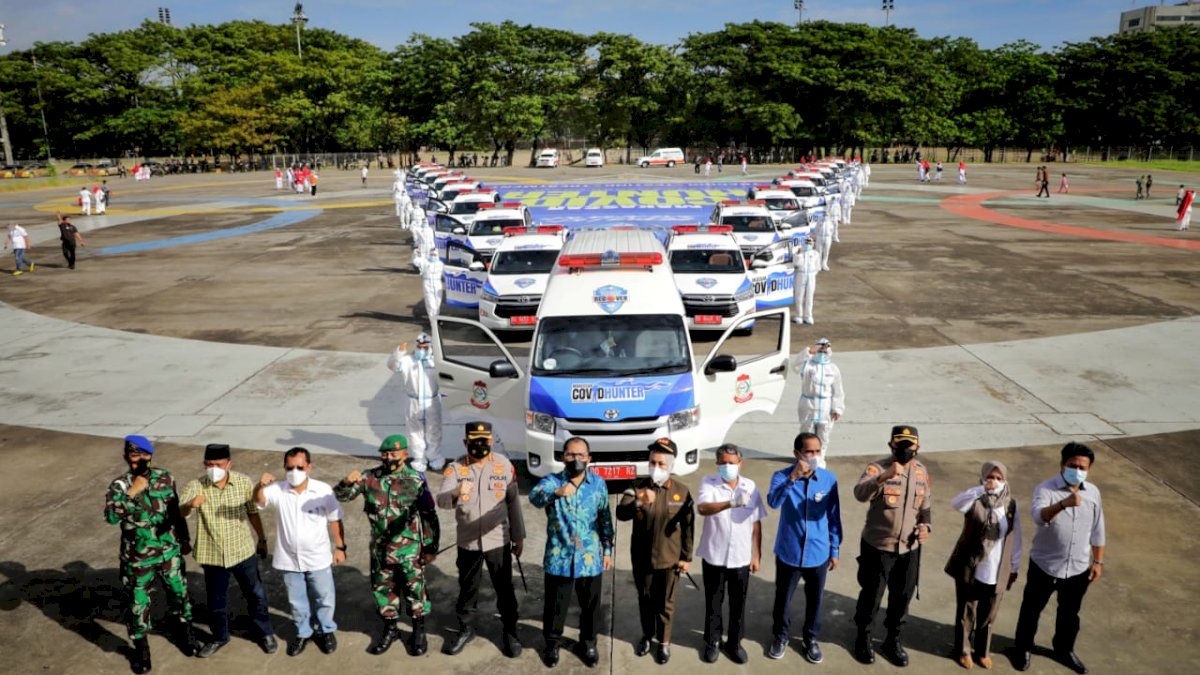 Danny Launching Tim Covid Hunter, RL Ajak Warga Makassar Mendukung