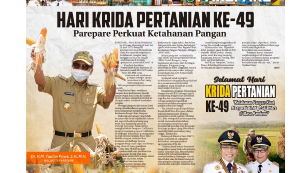 Hari Krida Pertanian Jadi Momentum Perkuat Ketahanan Pangan