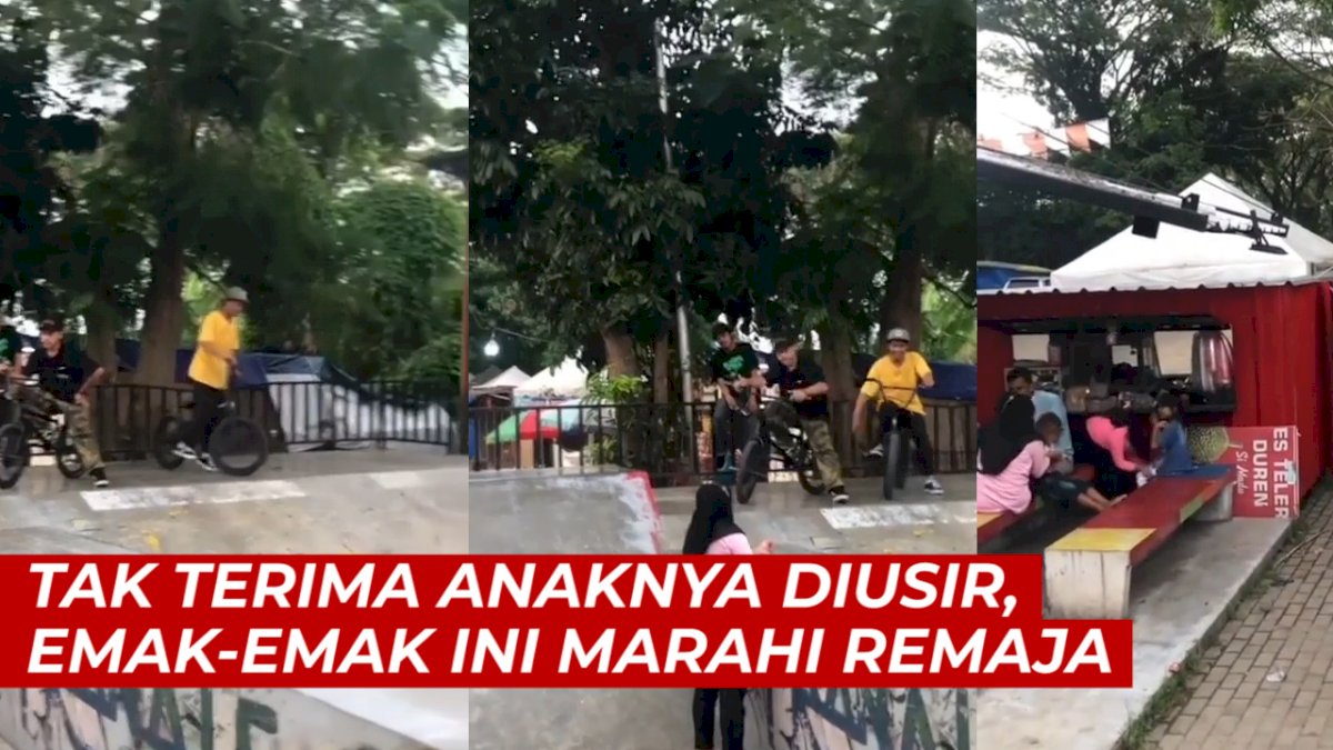 VIDEO: Tak Terima Anaknya Diusir, Emak-emak Ini Marahi Remaja yang Latihan Sepeda