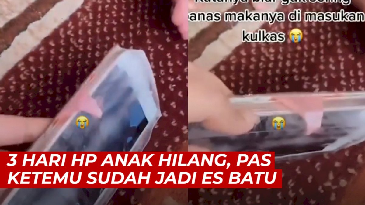 VIDEO: 3 Hari HP Anak Hilang, Pas Ketemu Sudah Jadi Es Batu