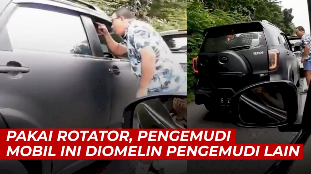 VIDEO: Pakai Rotator, Pengemudi Mobil Ini Diomelin Pengemudi Lain