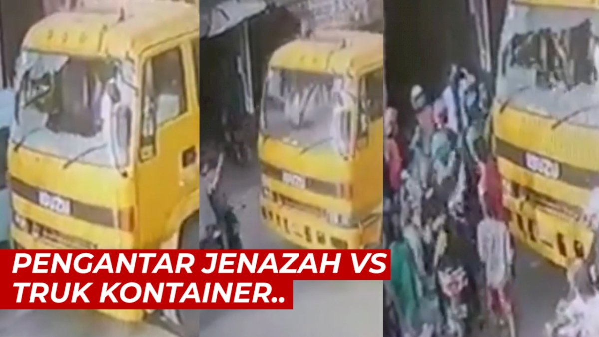 VIDEO: Pengantar Jenazah Arogan, Kaca Truk Kontainer yang Melintas Dipecahkan