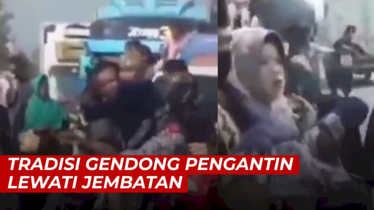 VIDEO: Tradisi Gendong Pengantin Lewati Jembatan, Tidak Langgeng Jika Tidak Dilakukan