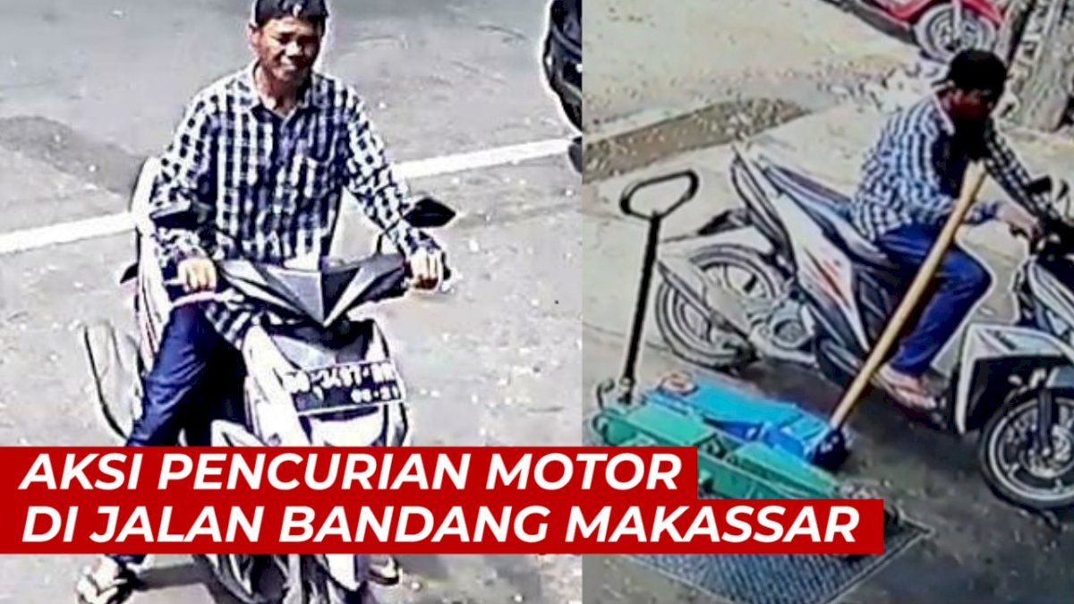 VIDEO: Terekam CCTV, Aksi Pencurian Motor di Jalan Bandang Makassar