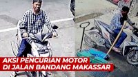 VIDEO: Terekam CCTV, Aksi Pencurian Motor di Jalan Bandang Makassar