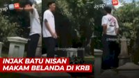 VIDEO: Demi Konten, Dua Remaja Berpose Injak Batu Nisan Makam Belanda