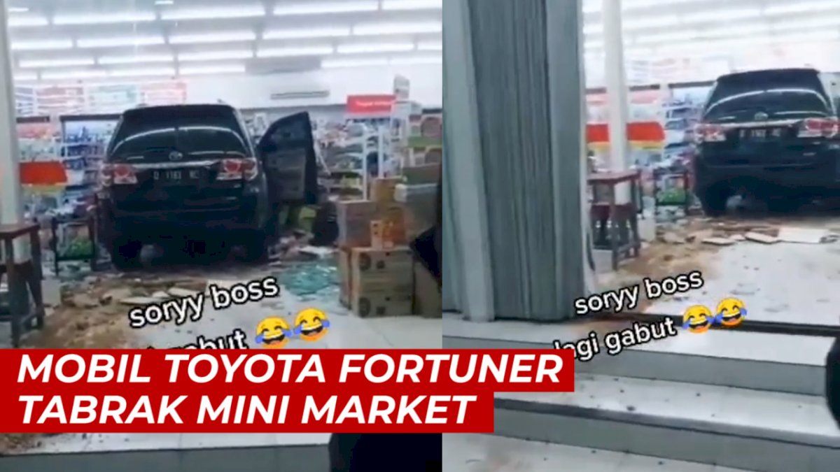 VIDEO: Mobil Toyota Fortuner Tabrak Mini Market