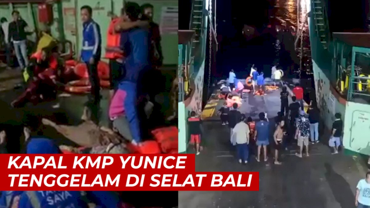 VIDEO: Kapal Feri KMP Yunice Tenggelam di Perairan Pelabuhan Gilimanuk