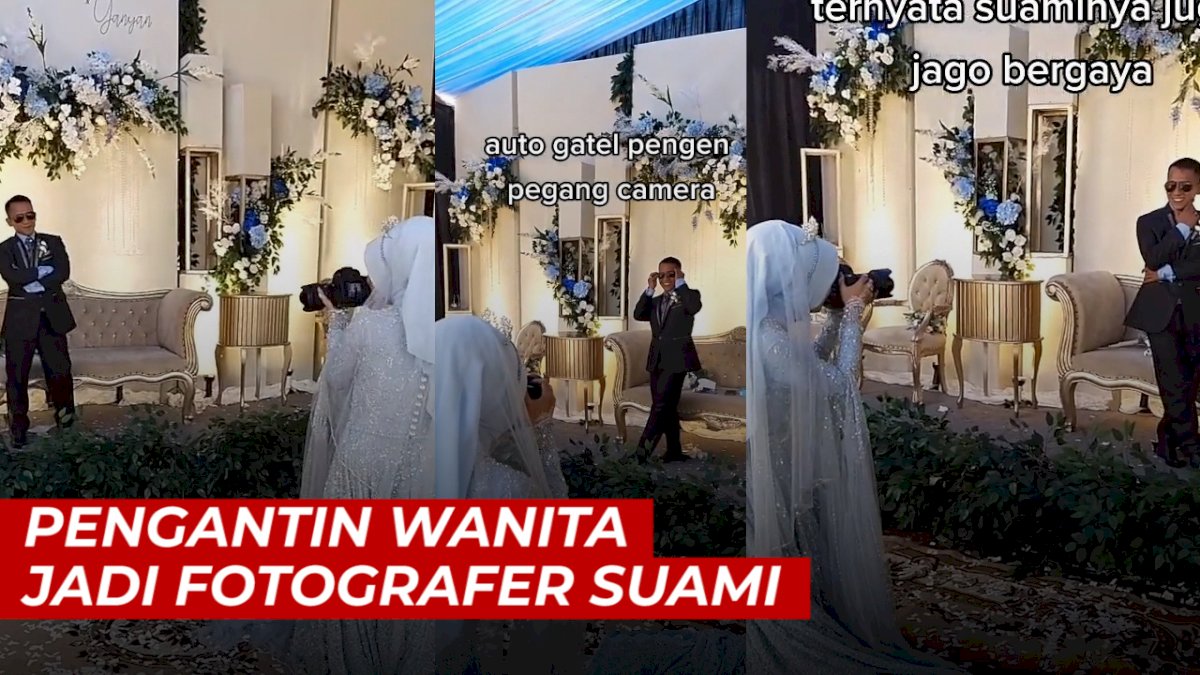 VIDEO: Viral, Pengantin Wanita Jadi Fotografer Sang Suami