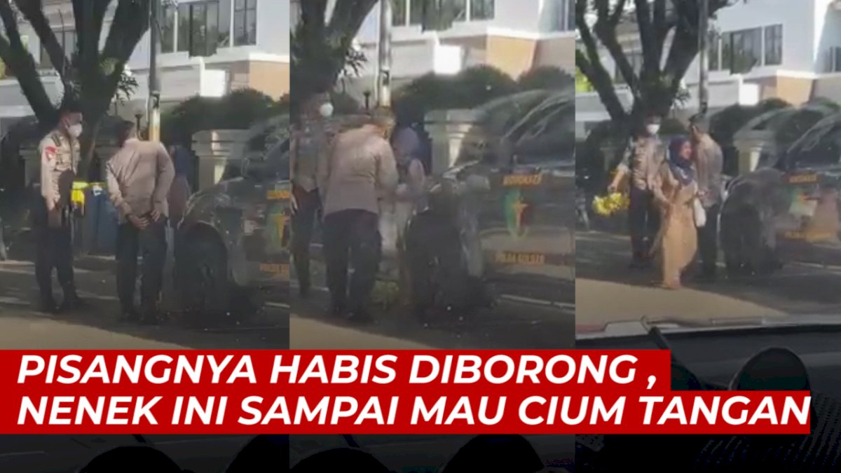 VIDEO: Pisangnya Habis Diborong Polisi, Sang Nenek Sampai Mau Cium Tangan
