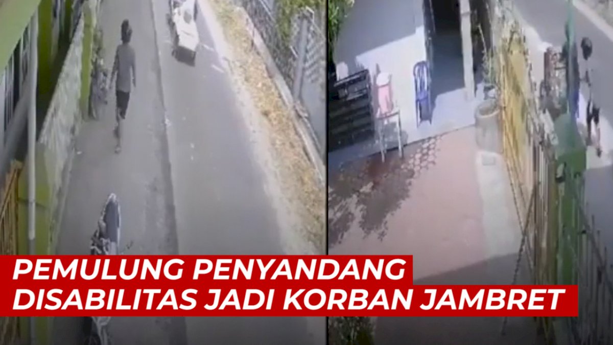 VIDEO: Detik-detik Pemulung Penyandang Disabilitas Jadi Korban Jambret