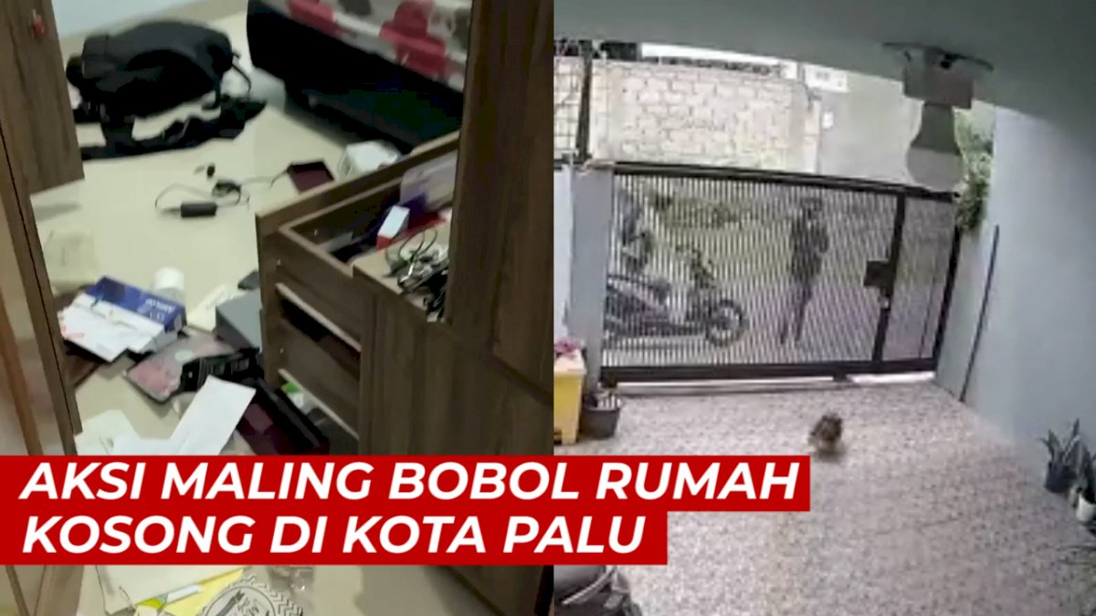 VIDEO: Terekam CCTV, Aksi Maling Bobol Rumah Kosong di Kota Palu