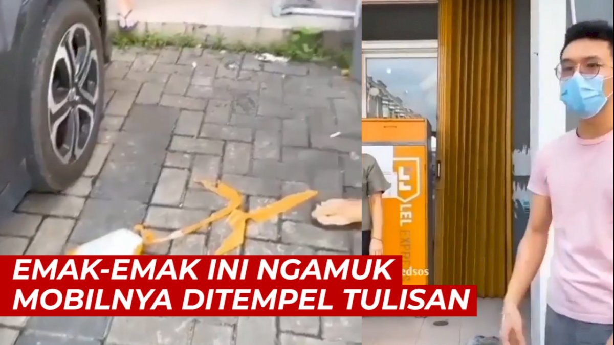 VIDEO: Wanita Ini Ngamuk Mobilnya Ditempel Tulisan Lantaran Parkir Sembarangan