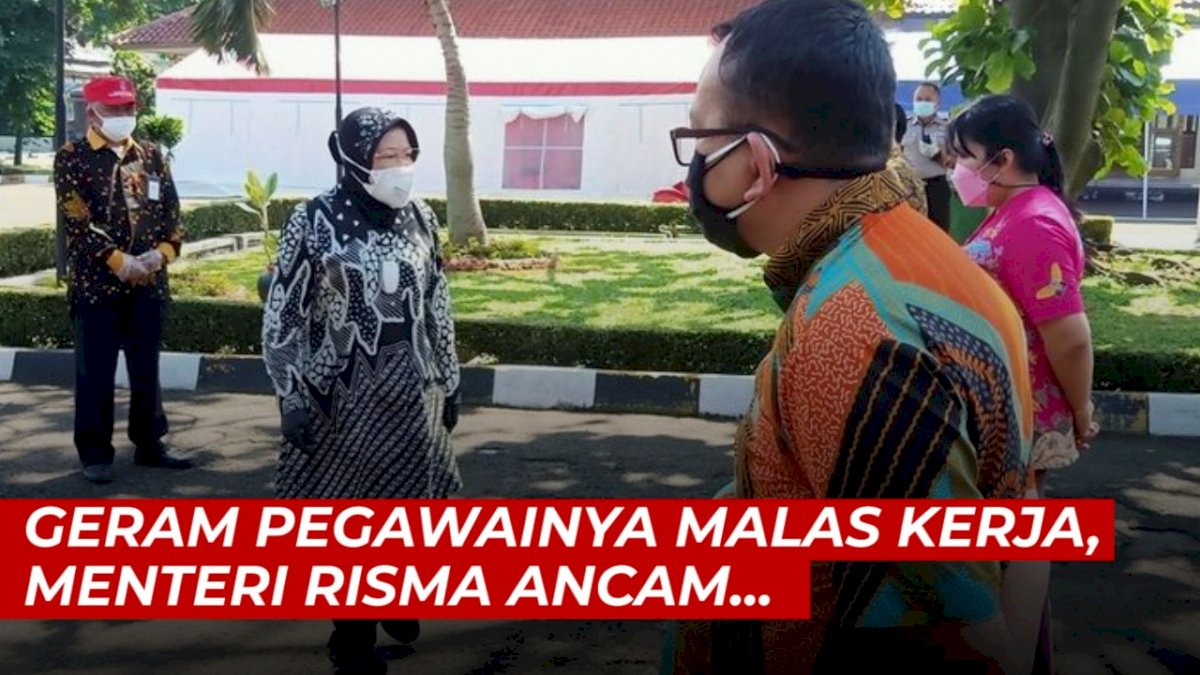 VIDEO: Geram Pegawainya Malas Kerja, Menteri Risma Ancam Pindahkan ke Papua