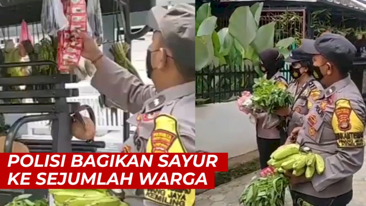 VIDEO: Patut Dicontoh, Polisi Bagi-bagi Sayur ke Sejumlah Warga