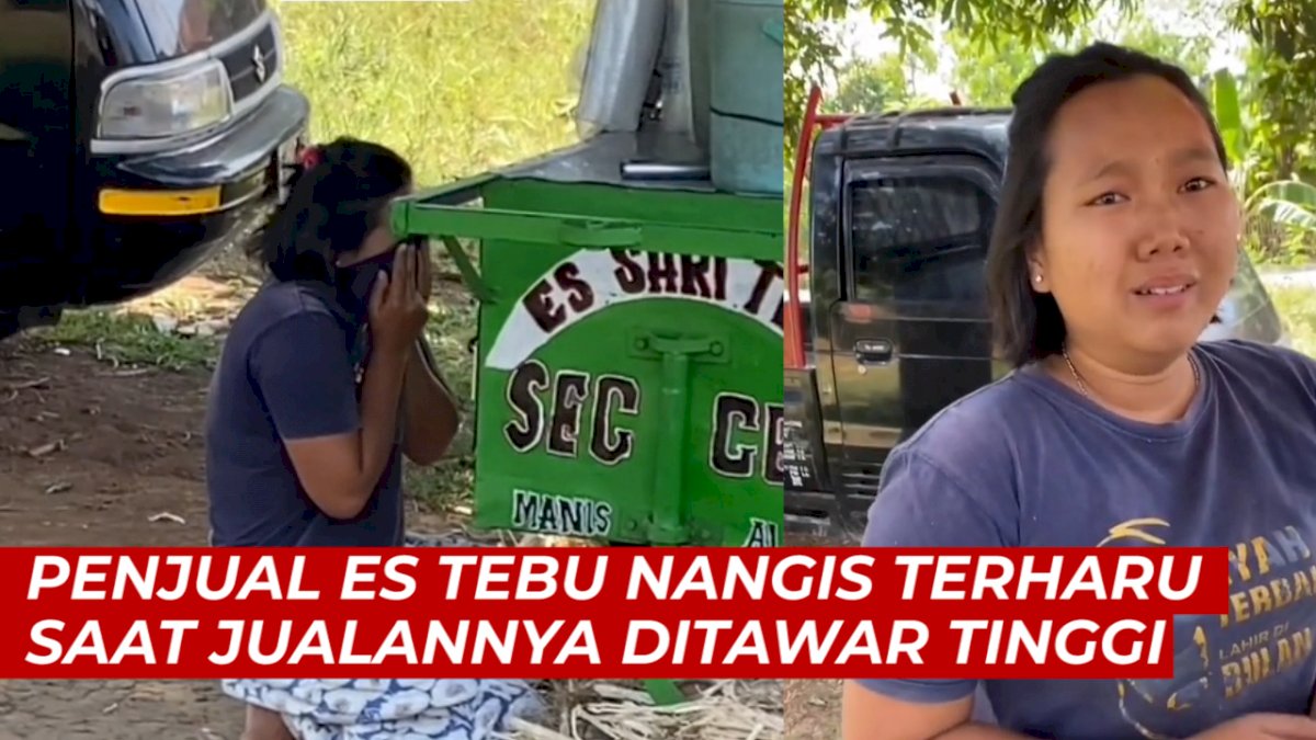 VIDEO: Penjual Es Tebu Nangis Terharu Saat Jualannya Ditawar Rp 500 Ribu