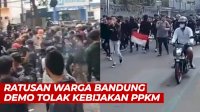 VIDEO: Ratusan Warga Bandung Demo Tolak Kebijakan PPKM