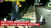 VIDEO: Terekam Kamera CCTV, Dua Pria Nekat Curi Boneka Pocong Milik Polres Lamongan