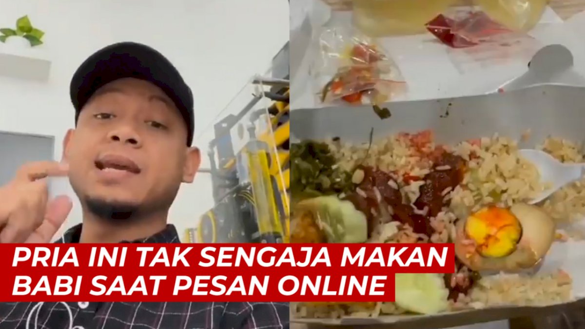 VIDEO: Viral, Pria Ini Tak Sengaja Makan Daging Babi Saat Pesan Online
