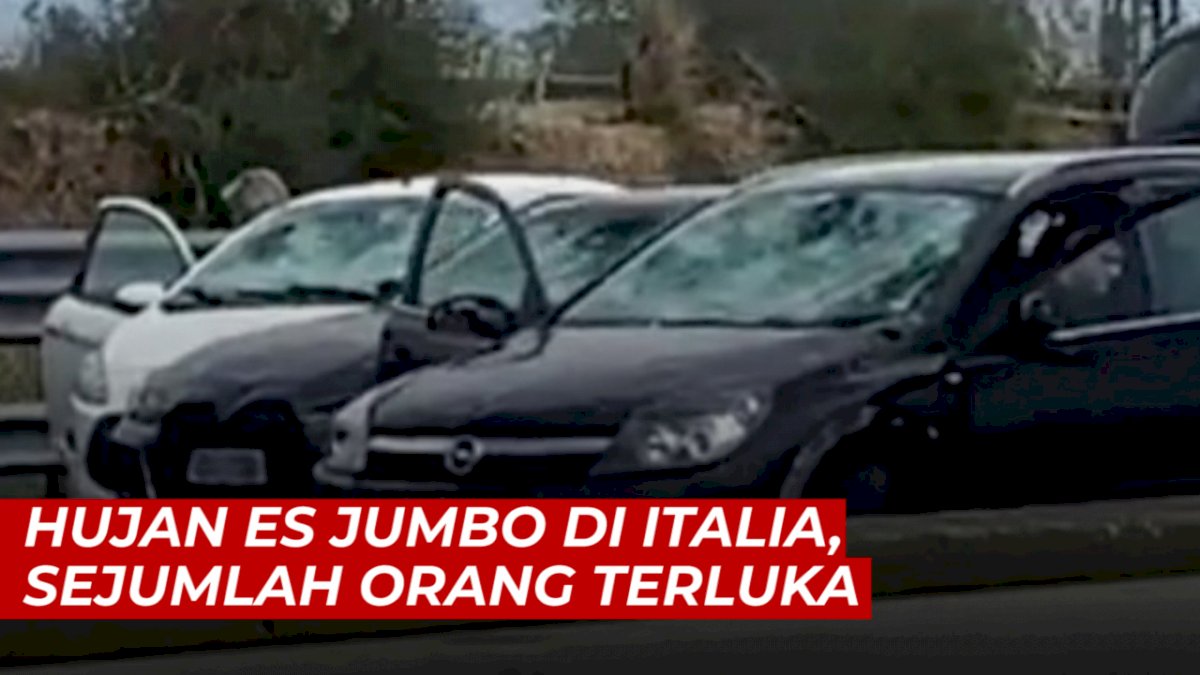 VIDEO: Hujan Es Jumbo di Italia, Sejumlah Orang Terluka