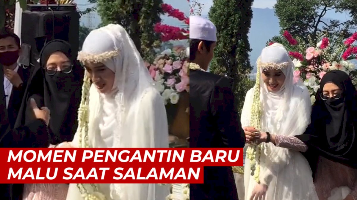 VIDEO: Momen Pengantin Baru Malu Saat Salaman, Padahal Sudah Sah